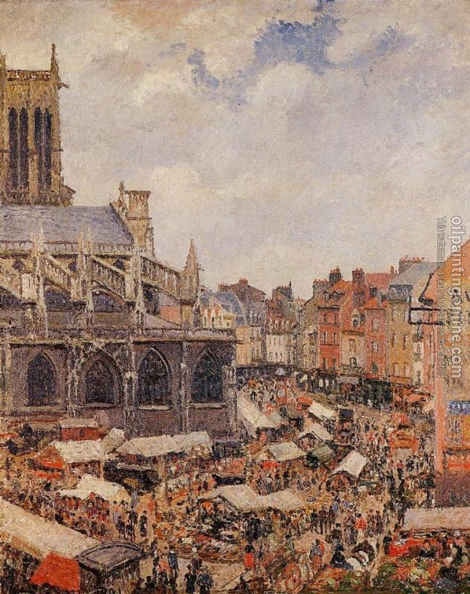 Pissarro, Camille - The Market by the Church of Saint-Jacques, Dieppe